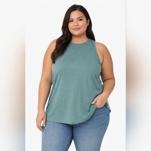 Pact Softspun High Neck Tank Blue Spruce Organic Cotton NWT XXL XXXL